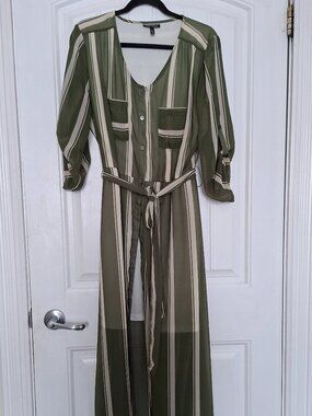 Olive Sheer Maxi Dress